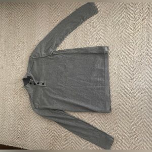 Sundance GREY LONG SLEEVE QUARTER BUTTON TURTLE NECK *size large*